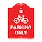 Signmission Parking With Cycle and Lock, Red & White Aluminum Architectural Sign, 18" x 24", RW-1824-23410 A-DES-RW-1824-23410 - alternate 1